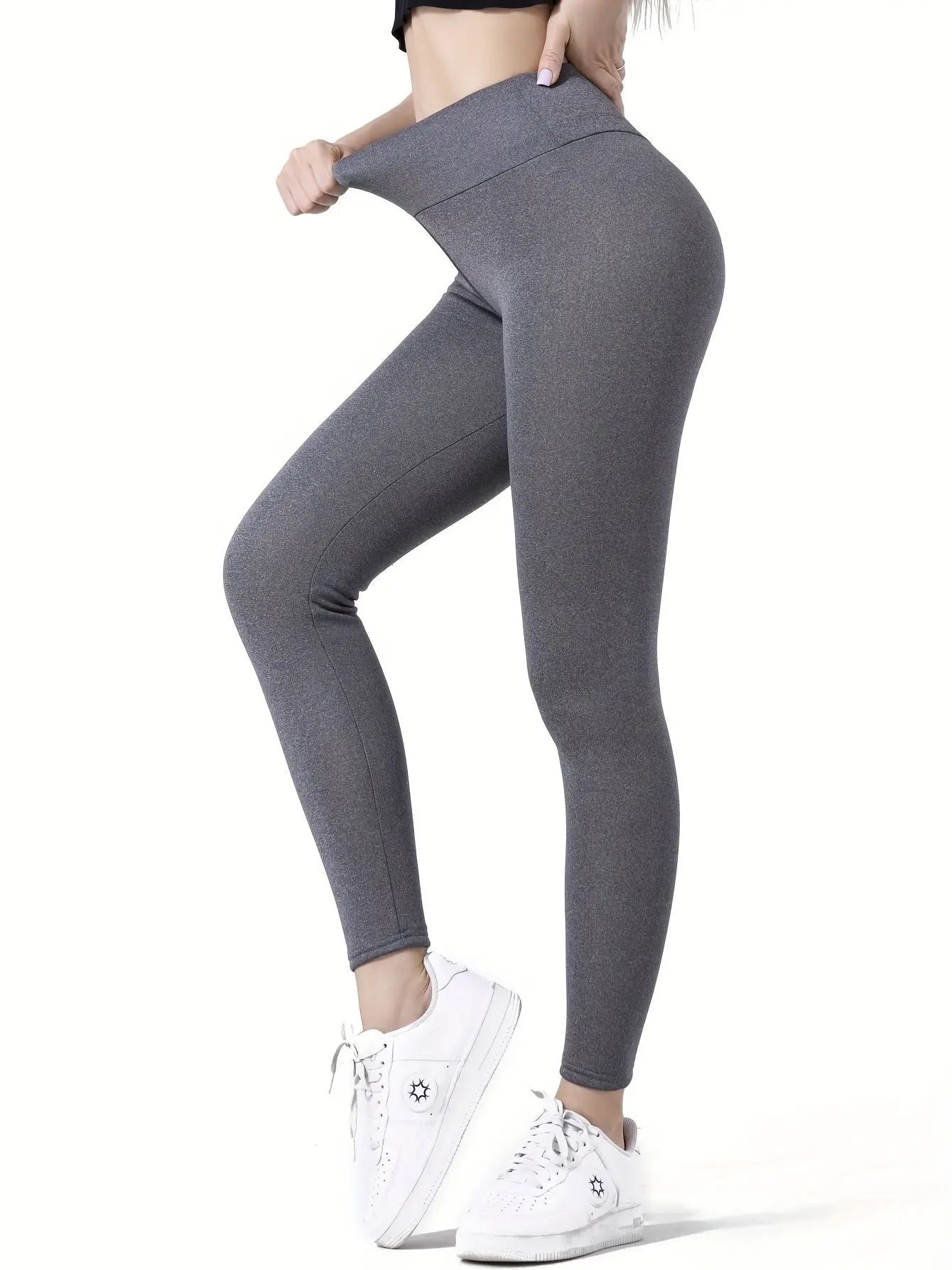 Women's Plush-Lined High Waist Yoga Pants, Thick, Warm, Soft Leggings For Outdoor Exercise - Perfect For Autumn And Winter Nova Trendz