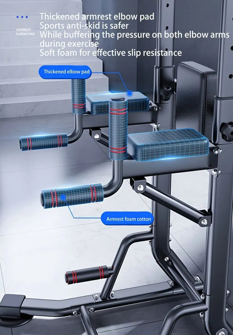 Multi-Functional Power Tower with Pull-Up and Dip Station, Adjustable Height Home Gym Workout Equipment, Tungsten Steel Wall-Mounted Strength Training Exercise Stand Nova Trendz