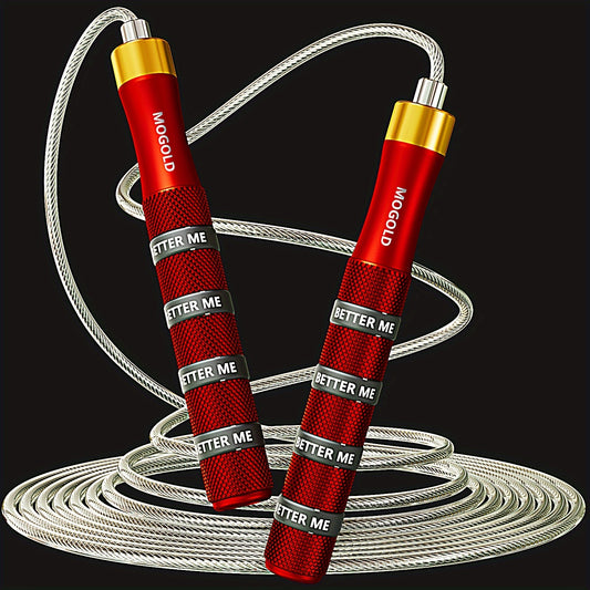 MOGOLD Professional Adjustable Speed Jump Rope - Exercise and Fitness Skipping Rope for Men and Women, Uncharged, Aluminum Alloy Handle, Suitable for Ages 14+ - 1pc