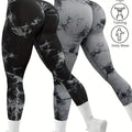 2-Pack Seamless High Stretch Women's Tie-Dye Sports Leggings, Athletic Workout Pants, Comfort Fit Activewear for Gym & Home Exercise Nova Trendz