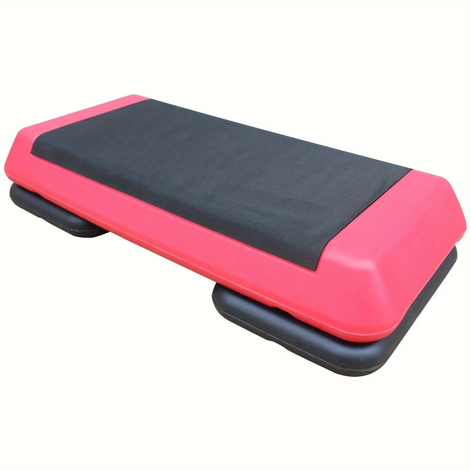 Adjustable Workout Aerobic Stepper in Fitness & Exercise Step Platform Trainer Red Black with 2/4 Risers Nova Trendz