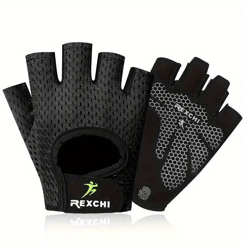 1 Pair of Premium Half Finger Fitness Gloves - Non-Slip, Breathable, and Protective for Weight Lifting, Gym, Dumbbell Exercise, Sports, and Cycling Nova Trendz