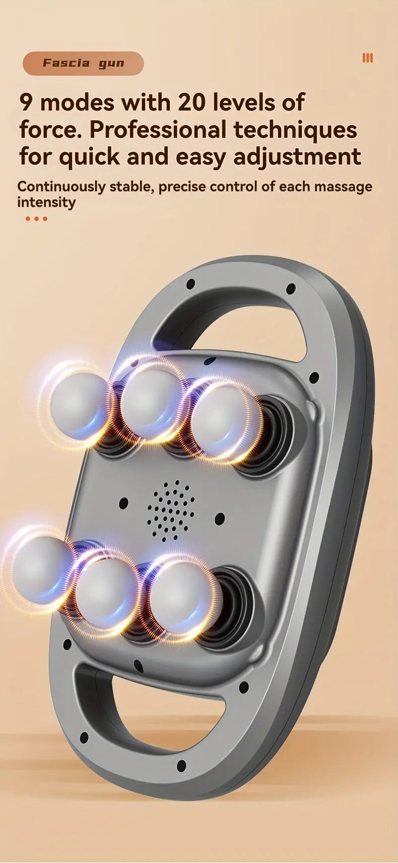 Six-Head Percussion Massage Gun - Universal Fit, USB Rechargeable Deep Tissue Massager with 9 Modes, Enhanced Battery Life, ABS Construction, Lithium 18650 Series Battery for Fitness & Exercise Recovery Nova Trendz