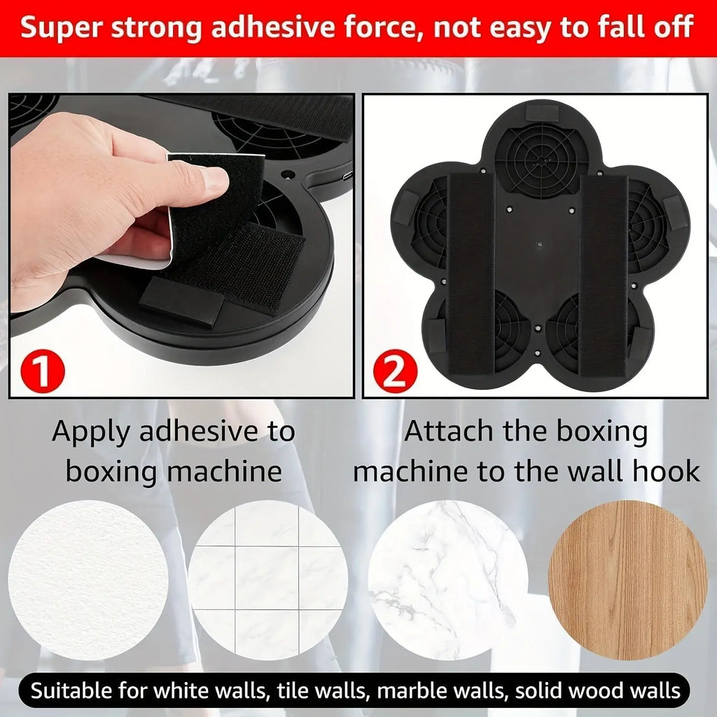 Smart Music Boxing Trainer with Gloves - Wall Mounted Punching Pad Bag, USB Rechargeable, Wireless Enabled, Fun Boxing Game for Youngsters & Adults, Black, Includes Red Gloves, Perfect for Home Workouts & Relax, Home Workout Nova Trendz