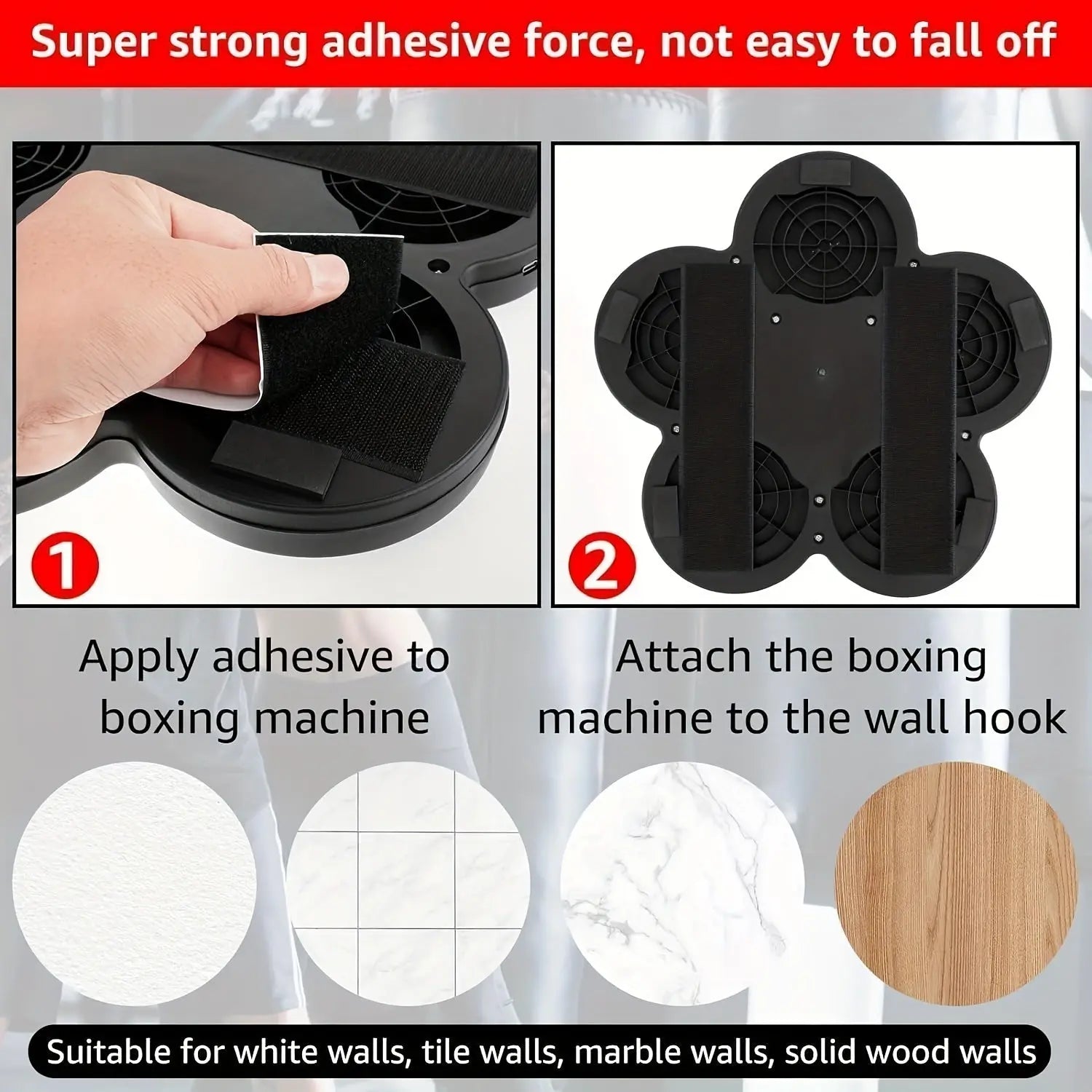 Smart Music Boxing Trainer with Gloves - Wall Mounted Punching Pad Bag, USB Rechargeable, Wireless Enabled, Fun Boxing Game for Youngsters & Adults, Black, Includes Red Gloves, Perfect for Home Workouts & Relax, Home Workout Nova Trendz