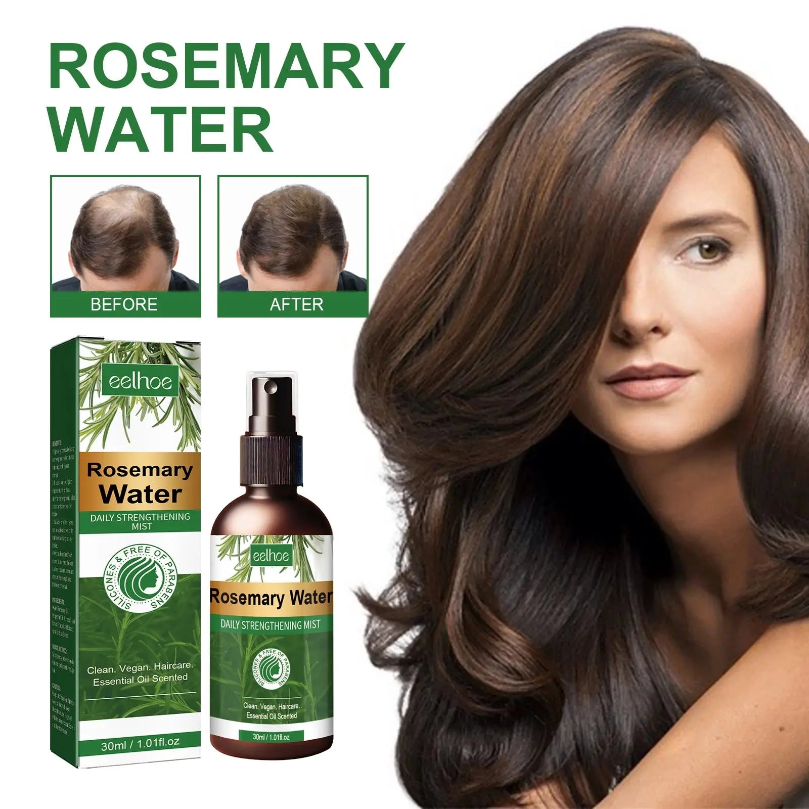 Eelhoe Rosemary Hair & Scalp Oil with Brush Rosemary Scalp Treatment Oil with Applicator Brush Nova Trendz