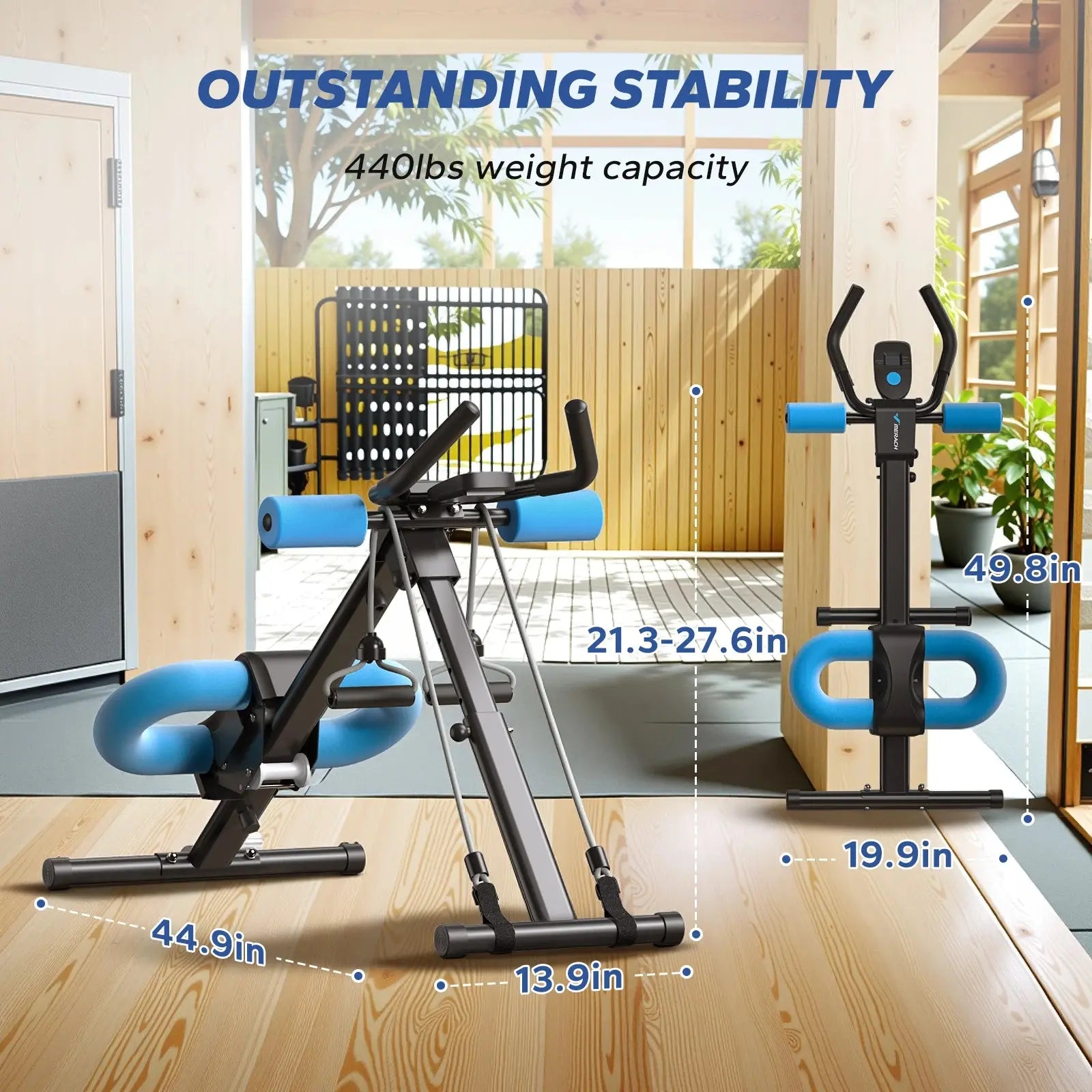 MERACH Ab Machine Adjustable Trainer Workout Foldable Knee Protection Abdominal Exercise Machine Core Ab Exercise System Trainer Nova Trendz