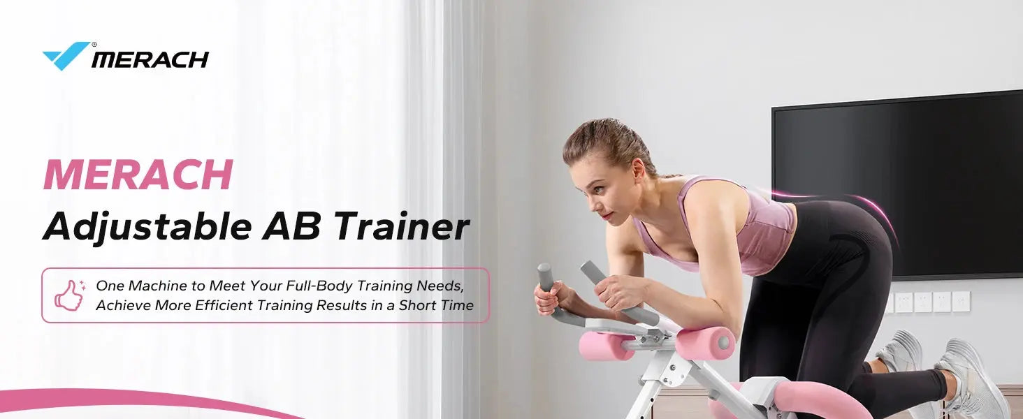 MERACH Ab Machine Adjustable Trainer Workout Foldable Knee Protection Abdominal Exercise Machine Core Ab Exercise System Trainer Nova Trendz