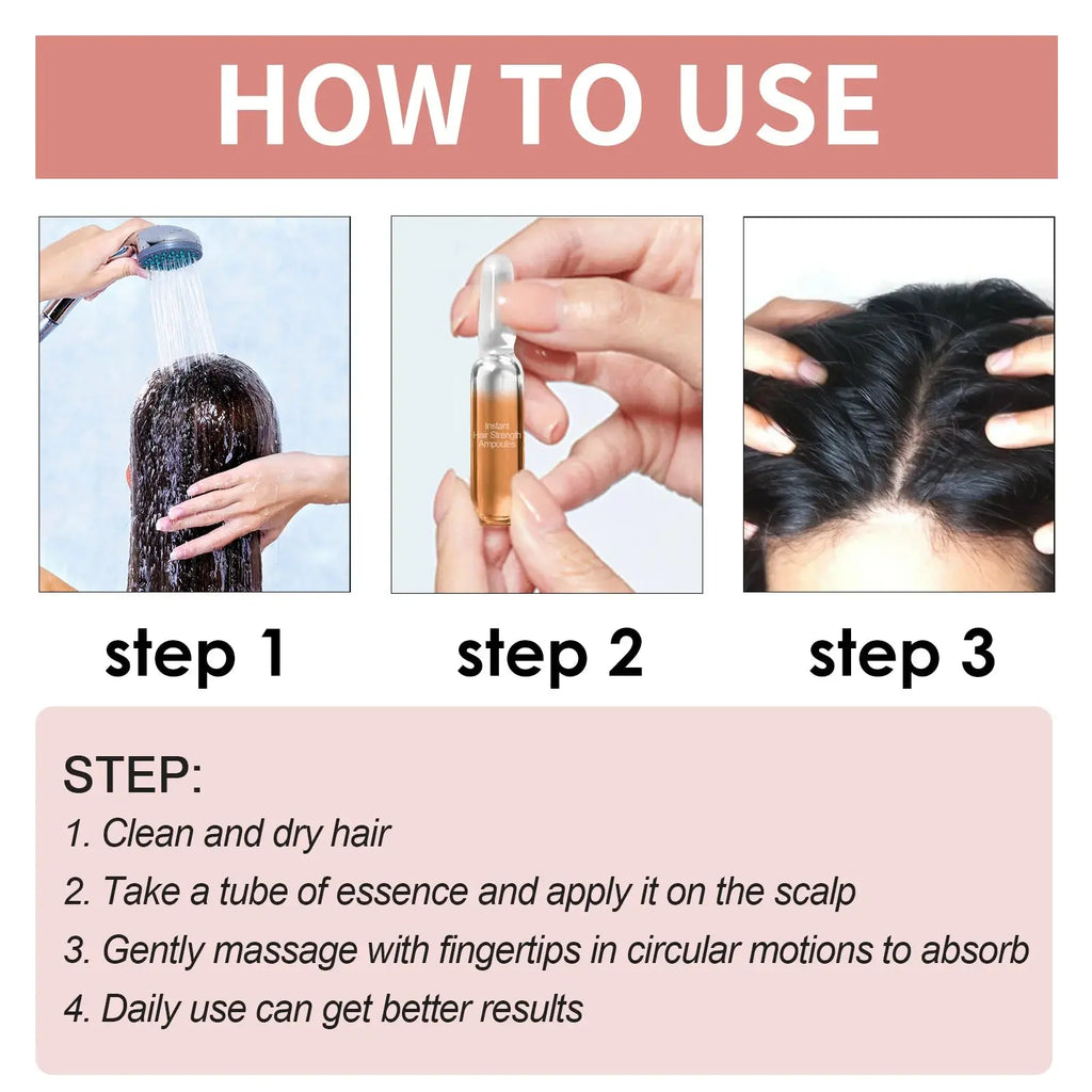 Eelhoe 2mlx7 Instant Hair Reborn Ampoules Anti Hair Loss Nourish Scalp Smooth Repair Regrowth Thicken Hair Strength Ampoules Nova Trendz