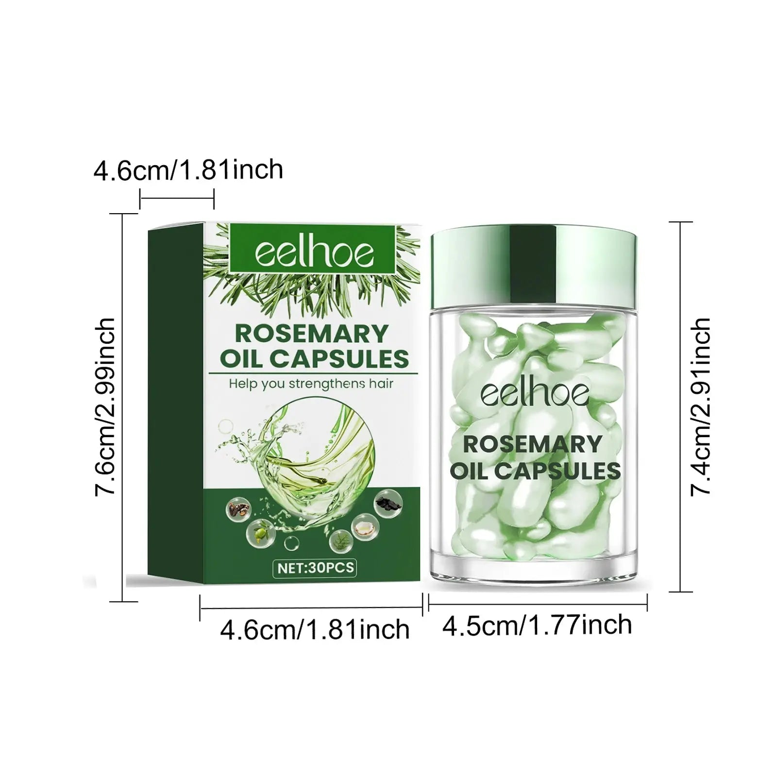 Eelhoe Rosemary Hair & Scalp Oil with Brush Rosemary Scalp Treatment Oil with Applicator Brush Nova Trendz