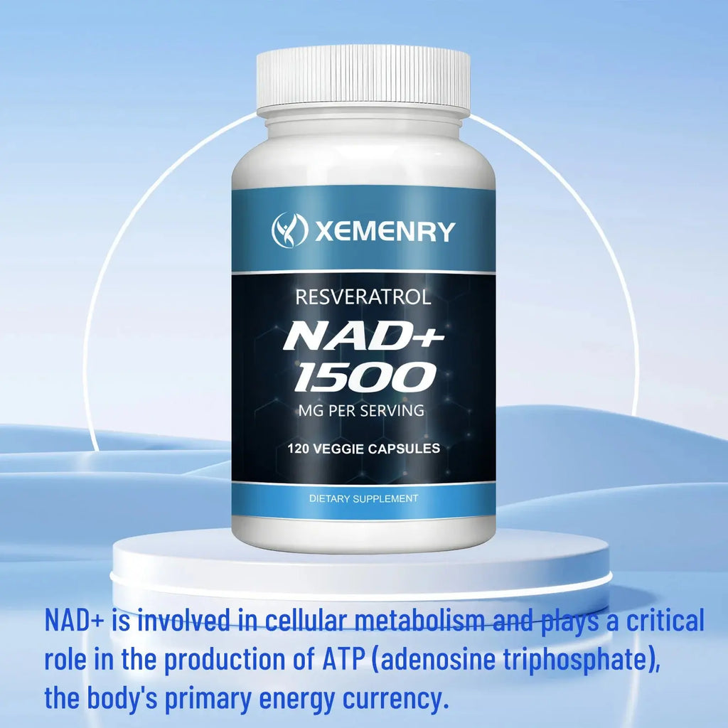 NAD+Supplements - with Resveratrol - Natural Energy Supplement, Support Cell Health, Anti-aging, Enhance Immunity - 120 Capsules Nova Trendz