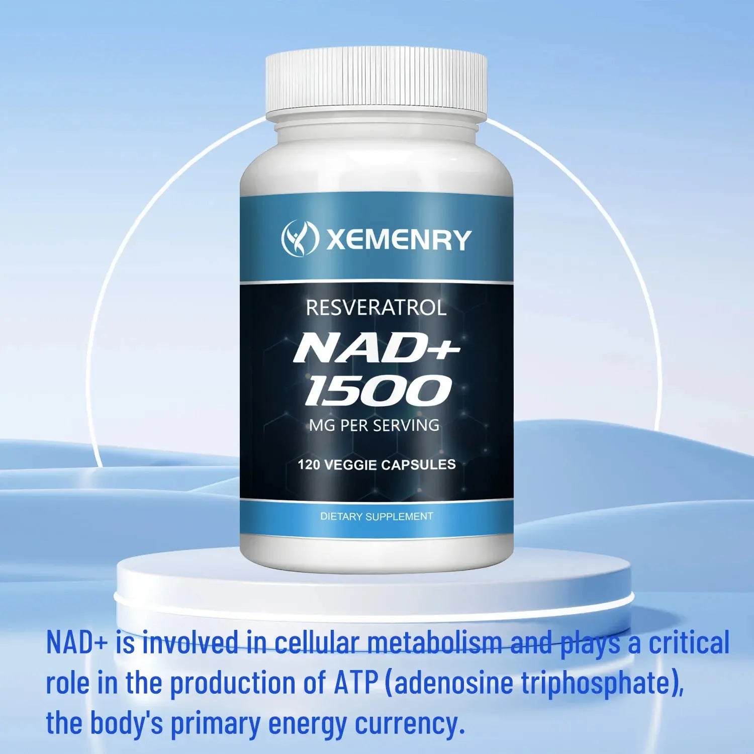 NAD+Supplements - with Resveratrol - Natural Energy Supplement, Support Cell Health, Anti-aging, Enhance Immunity - 120 Capsules Nova Trendz
