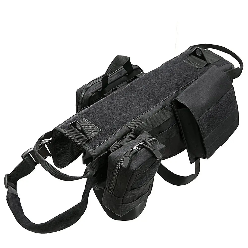 Tactical Large Dog Harness with Pouches Pet Vest Military Harnesses with Handle No-Pull Service Dogs Walking Training Hiking - Nova Trendz