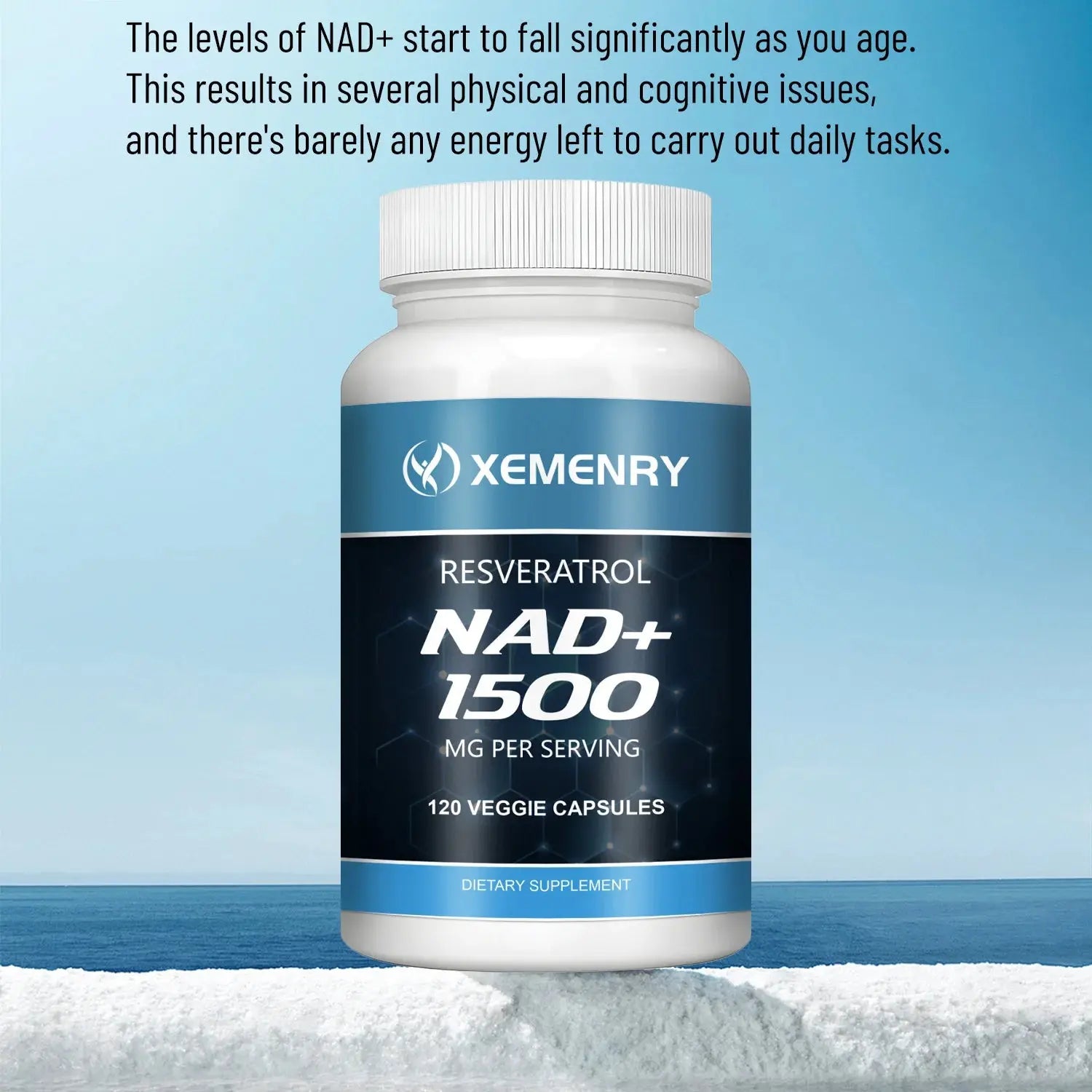 NAD+Supplements - with Resveratrol - Natural Energy Supplement, Support Cell Health, Anti-aging, Enhance Immunity - 120 Capsules Nova Trendz