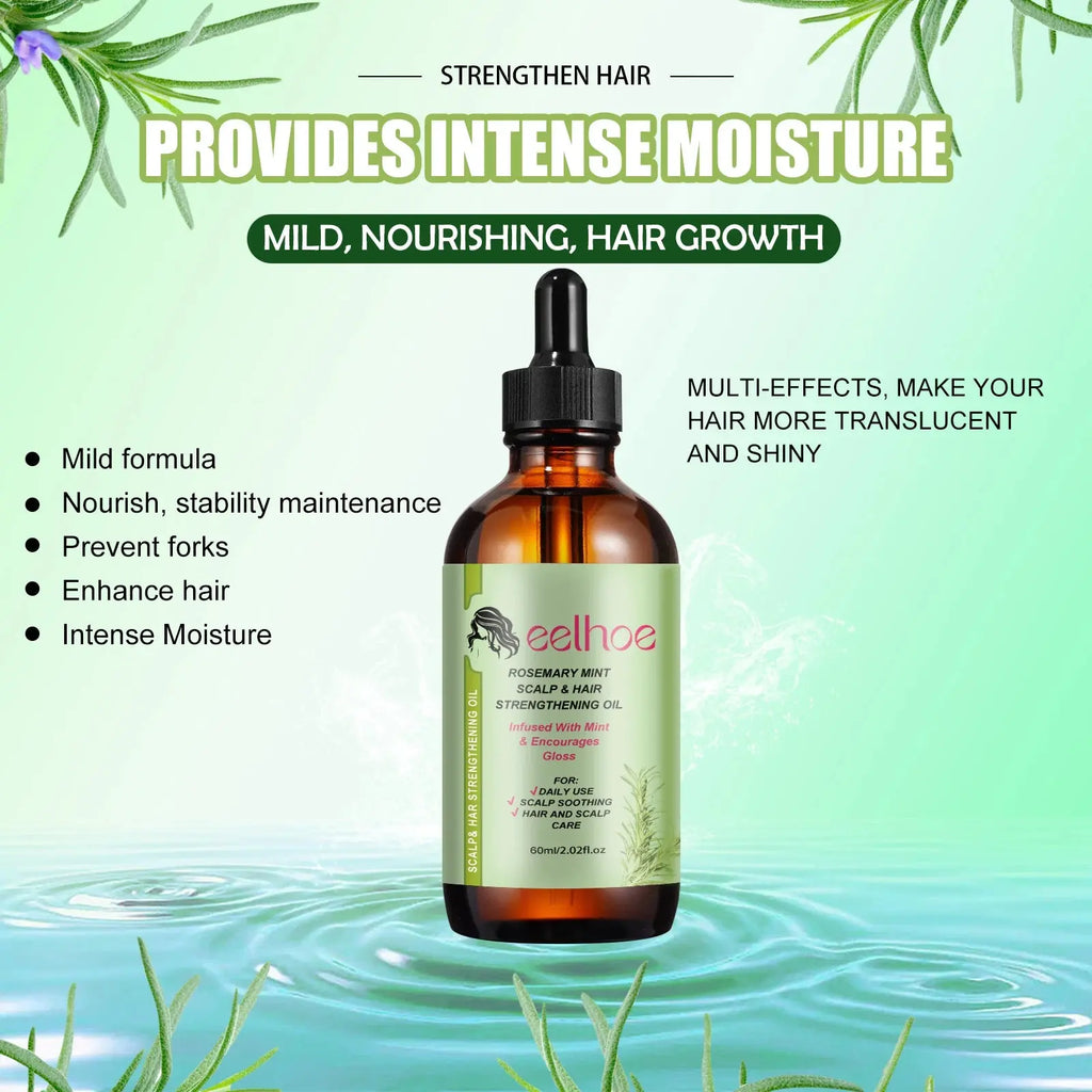 Eelhoe Rosemary Hair & Scalp Oil with Brush Rosemary Scalp Treatment Oil with Applicator Brush Nova Trendz