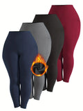 4-Pack Women's High-Waist Yoga Pants Soft Stretch Trousers in Black Red Blue Gray for Yoga Workout Fitness Casual Winter Wear Nova Trendz