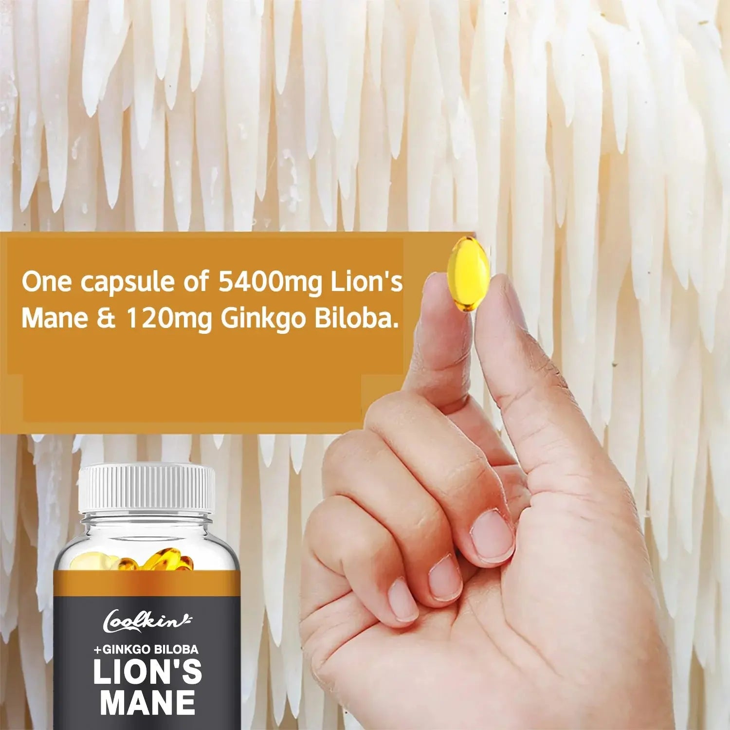 Lion's Mane Mushroom - Enhance Brain Function, Improve Memory & Cognition, Improve Mood, and Sleep Health - 60 Capsules Nova Trendz