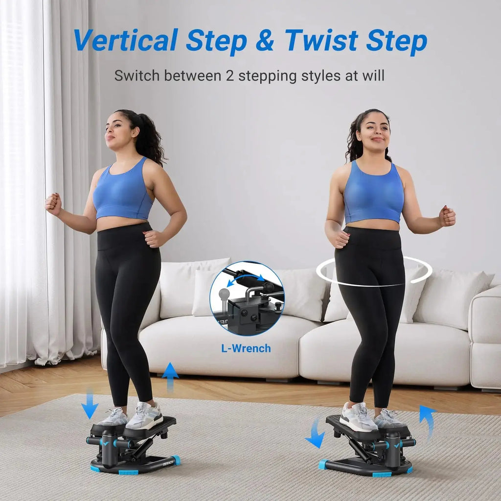 MERACH Stepper Upgrade Dual-Action Stepper 330LBS Capacity Exercise Equipment with Resistance Bands for Home or Gym Body Workout Nova Trendz
