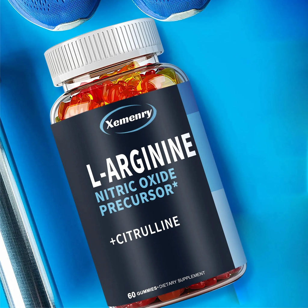 L-Arginine Supplement - Boosts Energy and Endurance, Improves Muscle Mass and Athletic Performance - 60 Gummies Nova Trendz