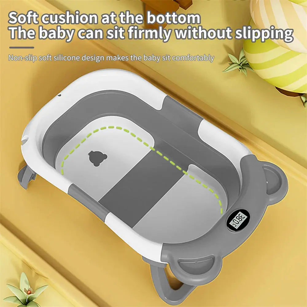 Home Baby Bath Tub Large Folding Baby Bath Tub Can Sit and Lie Warm Newborn Baby Bath Tub Inflatable Hot Tub - Nova Trendz