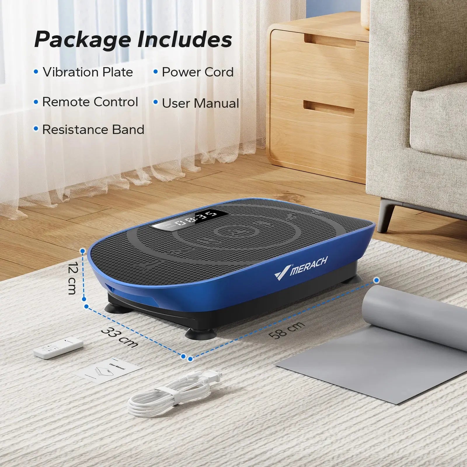 MERACH Vibration Plate Exercise Machine Whole Body Workout Power Vibrate Fitness Platform Vibration Plate Weight Loss & Shaping Nova Trendz