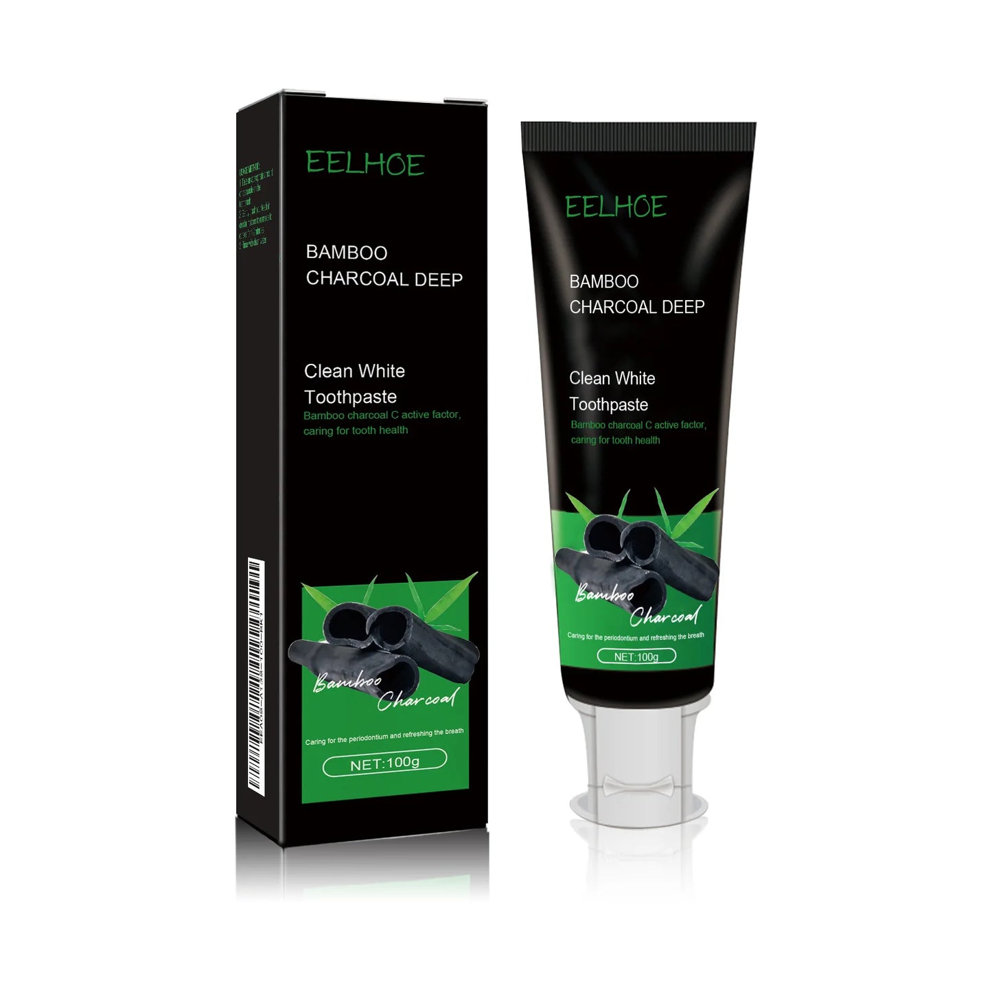 Eelhoe Black Bamboo Charcoal Toothpaste Clean Teeth Yellow Teeth Bad Breath Remover Oral Care Dark Teeth Brightening Toothpaste