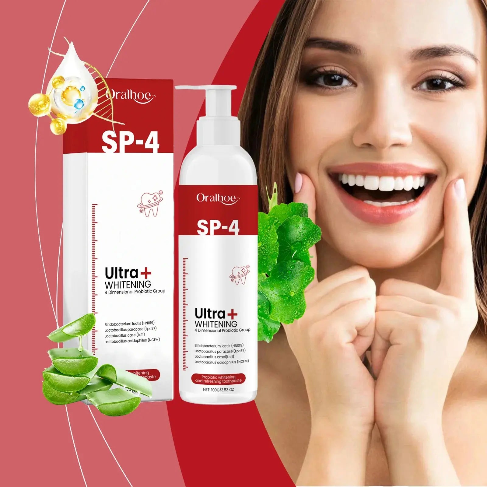 Oralhoe 100g Sp4 Probiotic Brightening Teeth Toothpaste Plaque Stain Remove Oral Hygiene Cleaning Fresh Breath Dental Toothpaste Nova Trendz