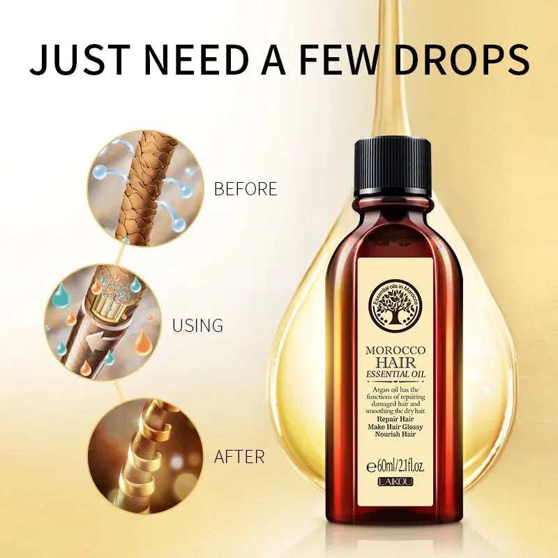 Moroccan Argan Oil Leave-In Hair Treatment Argan Hair Oil for Smooth, Soft & Shiny Hair