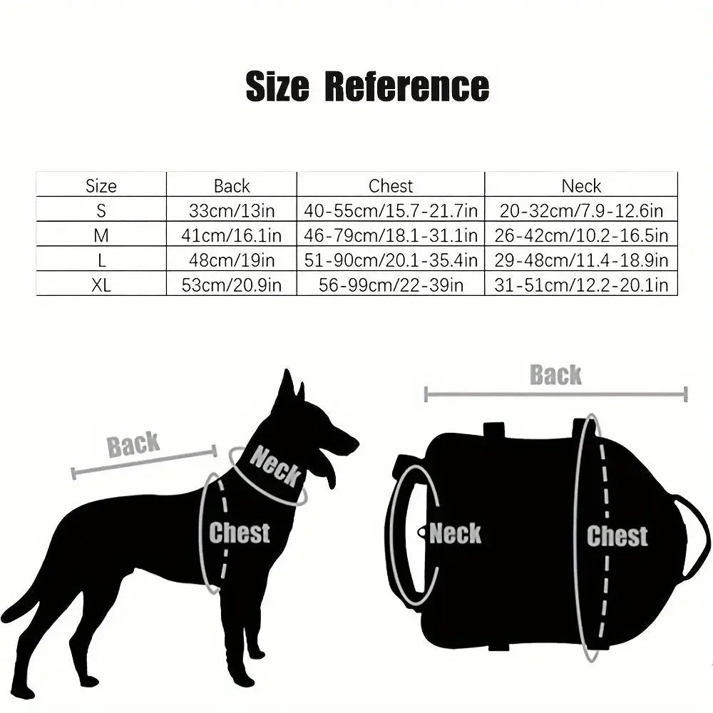 Tactical Large Dog Harness with Pouches Pet Vest Military Harnesses with Handle No-Pull Service Dogs Walking Training Hiking - Nova Trendz