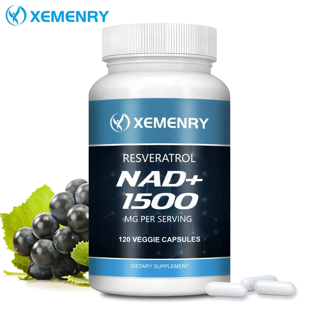 NAD+Supplements - with Resveratrol - Natural Energy Supplement, Support Cell Health, Anti-aging, Enhance Immunity - 120 Capsules Nova Trendz