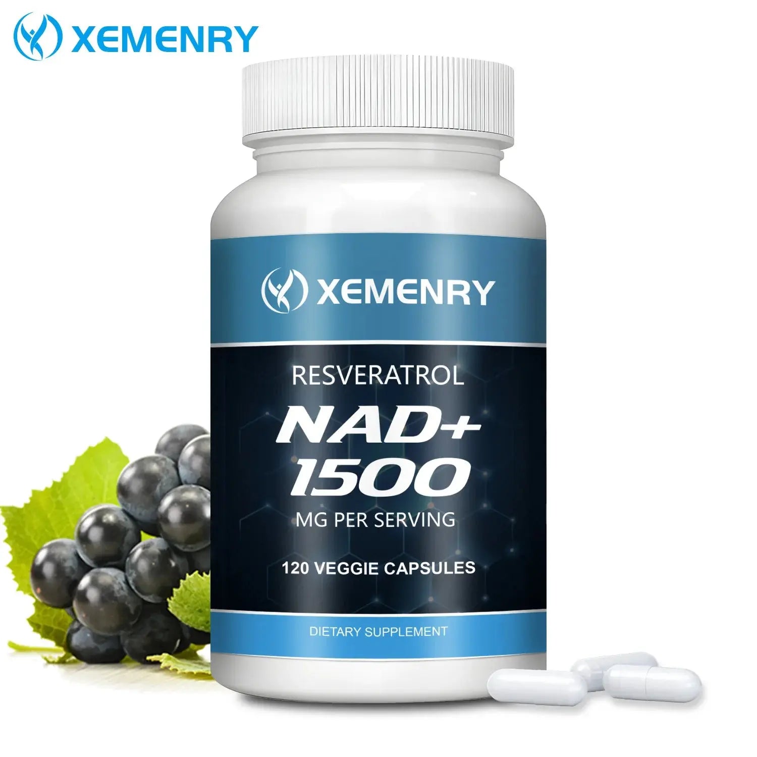 NAD+Supplements - with Resveratrol - Natural Energy Supplement, Support Cell Health, Anti-aging, Enhance Immunity - 120 Capsules Nova Trendz