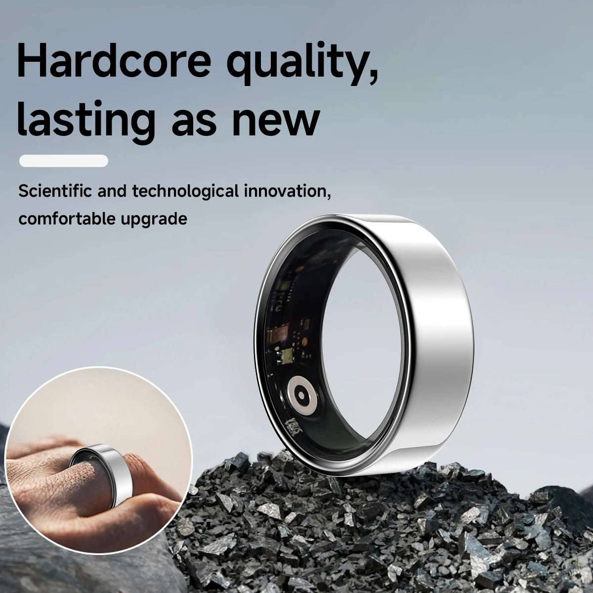 2025 New Healthy Smart Ring Sleep Blood Pressure Monitoring IP68 Waterproof Multi-sport Modes Low Power Ring For Women Men