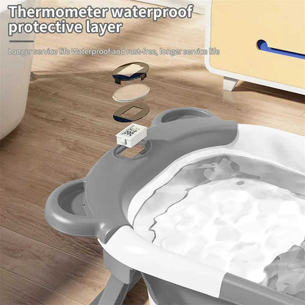 Home Baby Bath Tub Large Folding Baby Bath Tub Can Sit and Lie Warm Newborn Baby Bath Tub Inflatable Hot Tub - Nova Trendz