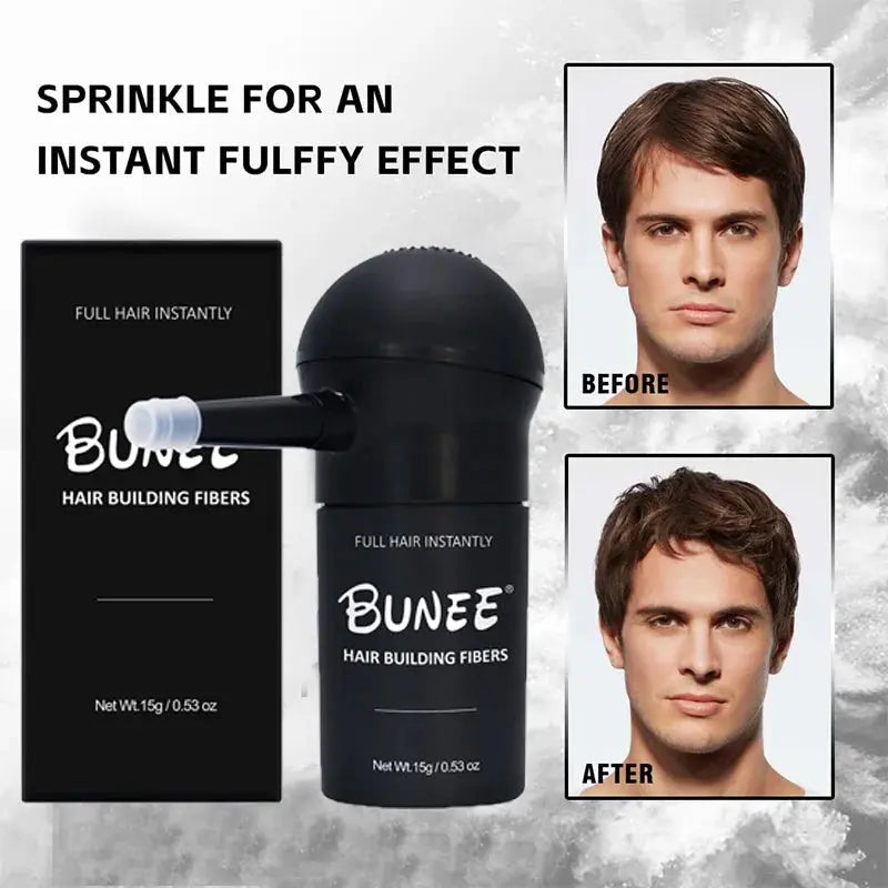 "BUNEE Hair Fiber Set 15g: Men's natural hair-dense fibers for balding areas, fills part lines, includes 15g fiber powder Nova Trendz