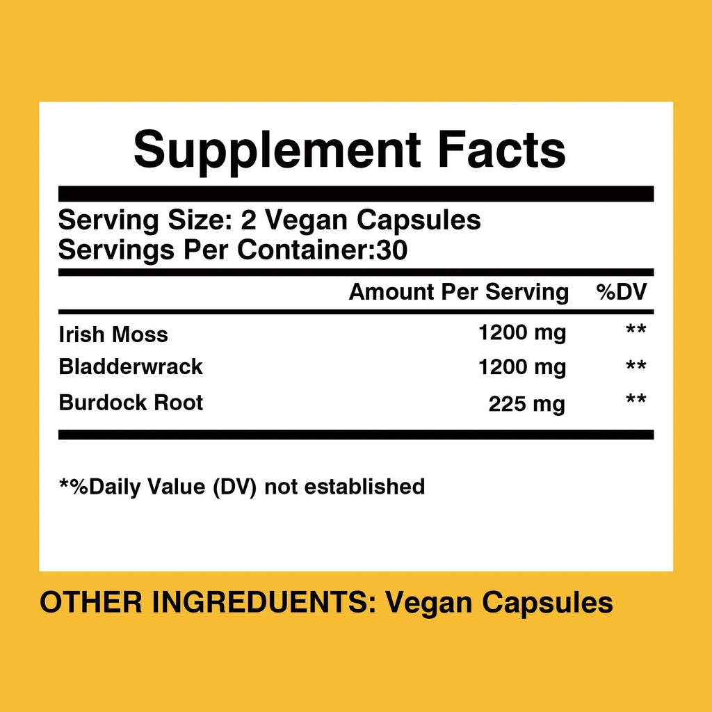Sea Moss - Energy Nutrition for Men and Women, Supports Immunity, Muscle Mass Endurance, Increases Vitality - 60 Capsules Nova Trendz