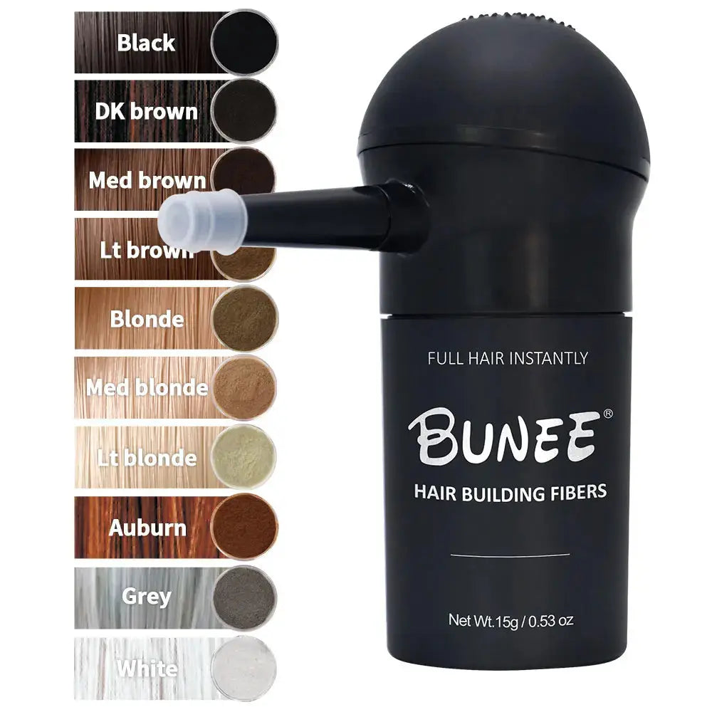 "BUNEE Hair Fiber Set 15g: Men's natural hair-dense fibers for balding areas, fills part lines, includes 15g fiber powder Nova Trendz