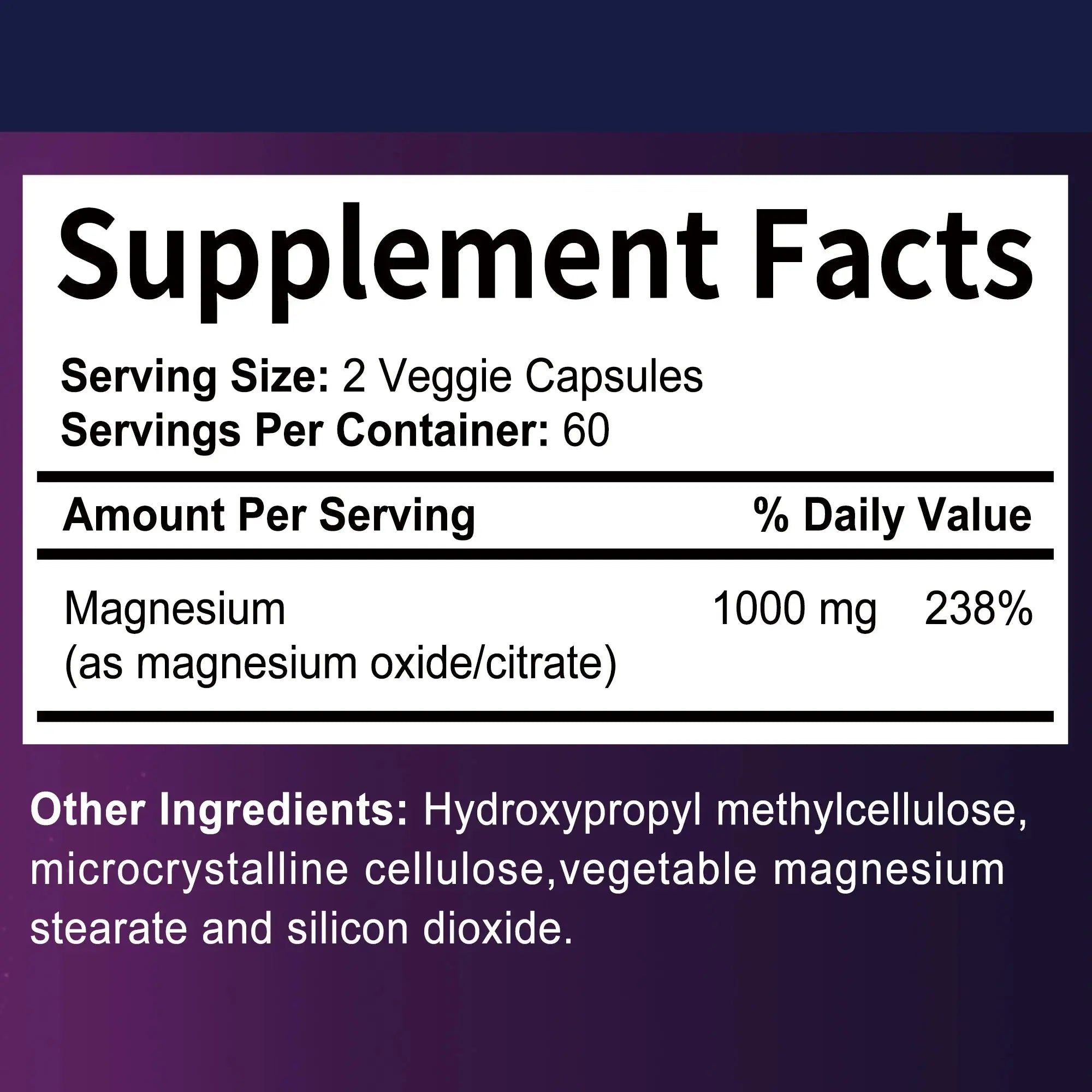Magnesium Citrate - Muscle, Nerve and Energy Support, Improved Heart Health - 120 Capsules Nova Trendz