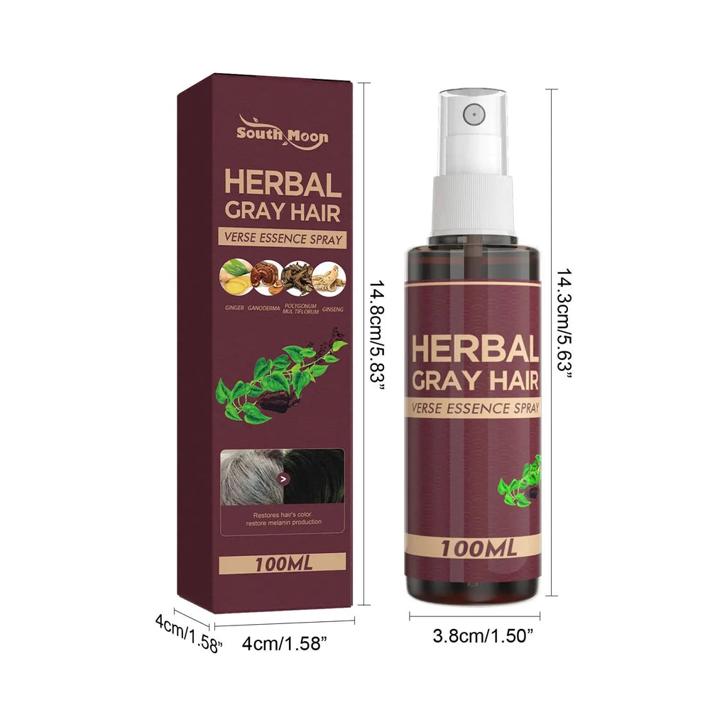Southmoon 100ml Hair Darkening Herbal Spray White To Black Natural Color Repair Anti Grey Reduce Hair Loss Herbal Haircare Serum Nova Trendz
