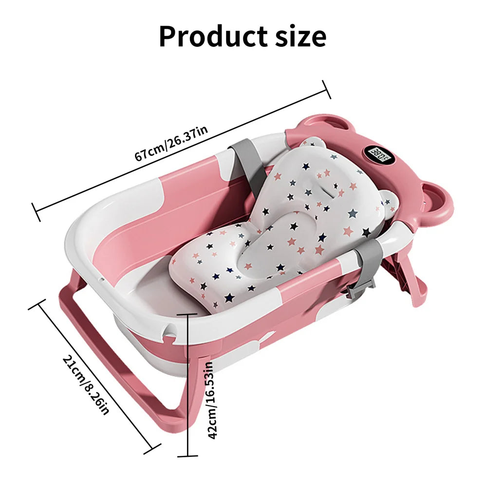 Home Baby Bath Tub Large Folding Baby Bath Tub Can Sit and Lie Warm Newborn Baby Bath Tub Inflatable Hot Tub