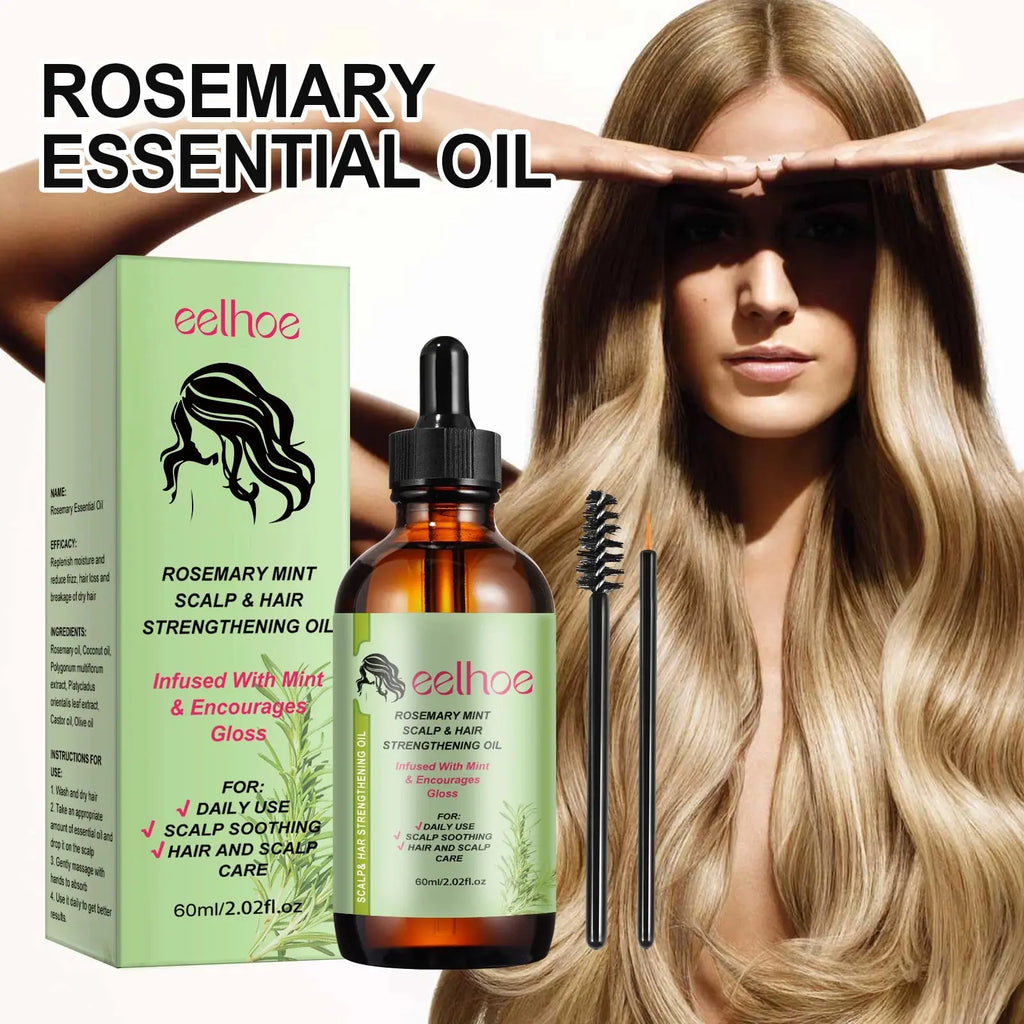 Eelhoe Rosemary Hair & Scalp Oil with Brush Rosemary Scalp Treatment Oil with Applicator Brush Nova Trendz