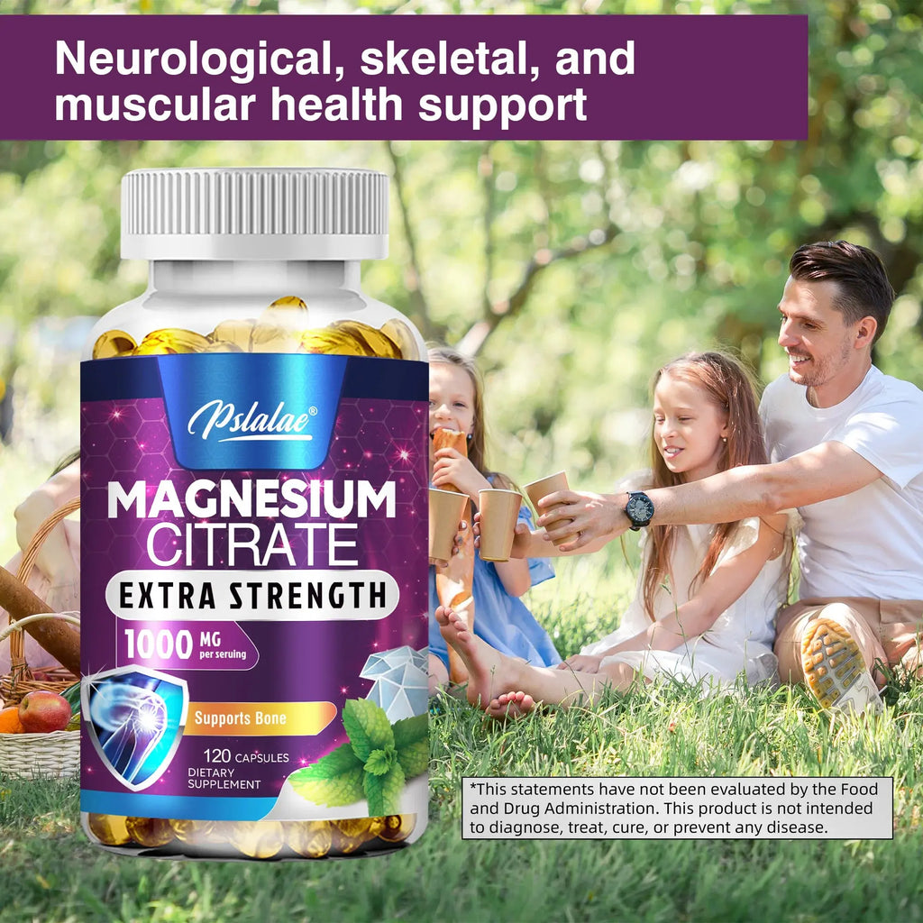Magnesium Citrate - Muscle, Nerve and Energy Support, Improved Heart Health - 120 Capsules Nova Trendz