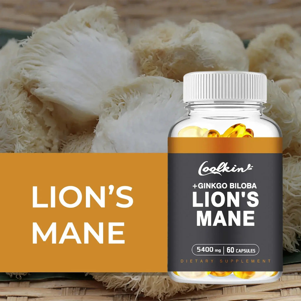 Lion's Mane Mushroom - Enhance Brain Function, Improve Memory & Cognition, Improve Mood, and Sleep Health - 60 Capsules Nova Trendz