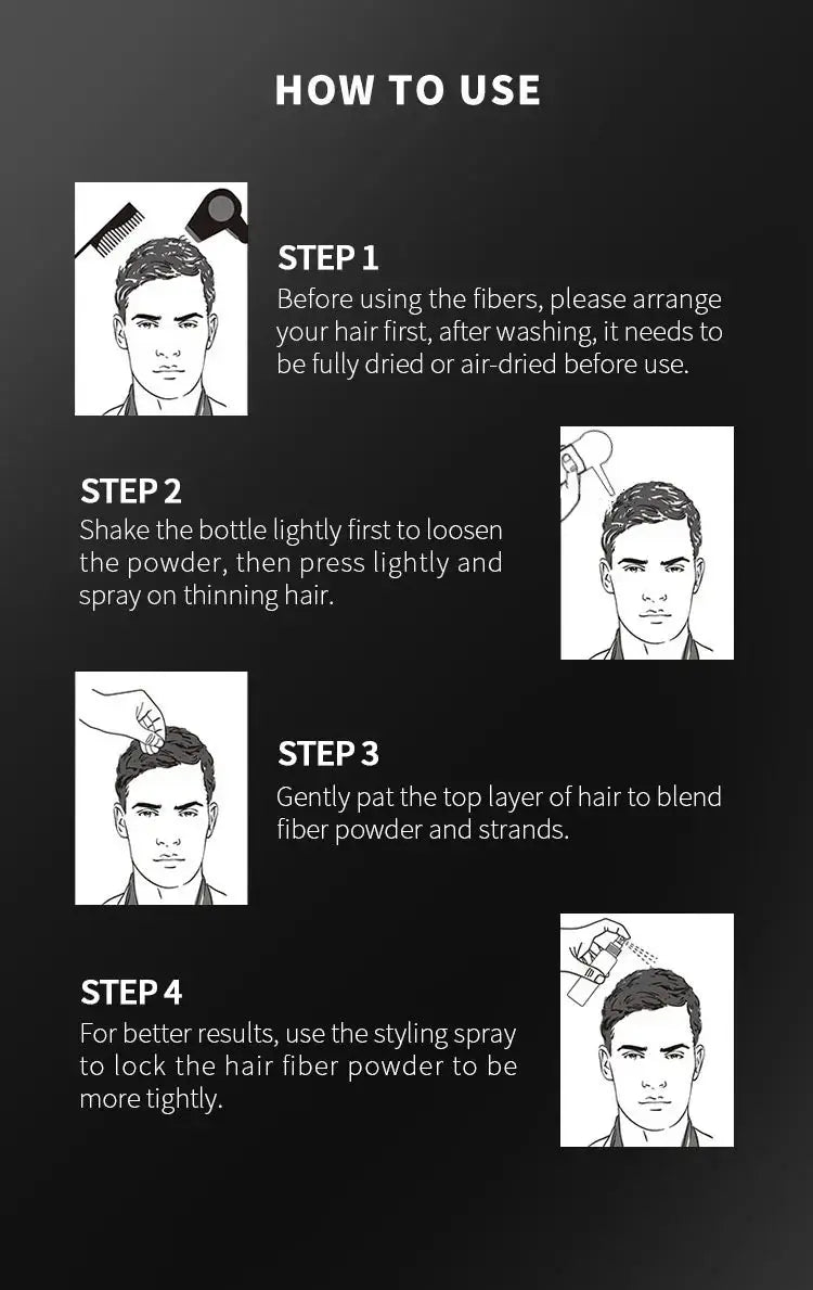 "BUNEE Hair Fiber Set 15g: Men's natural hair-dense fibers for balding areas, fills part lines, includes 15g fiber powder Nova Trendz