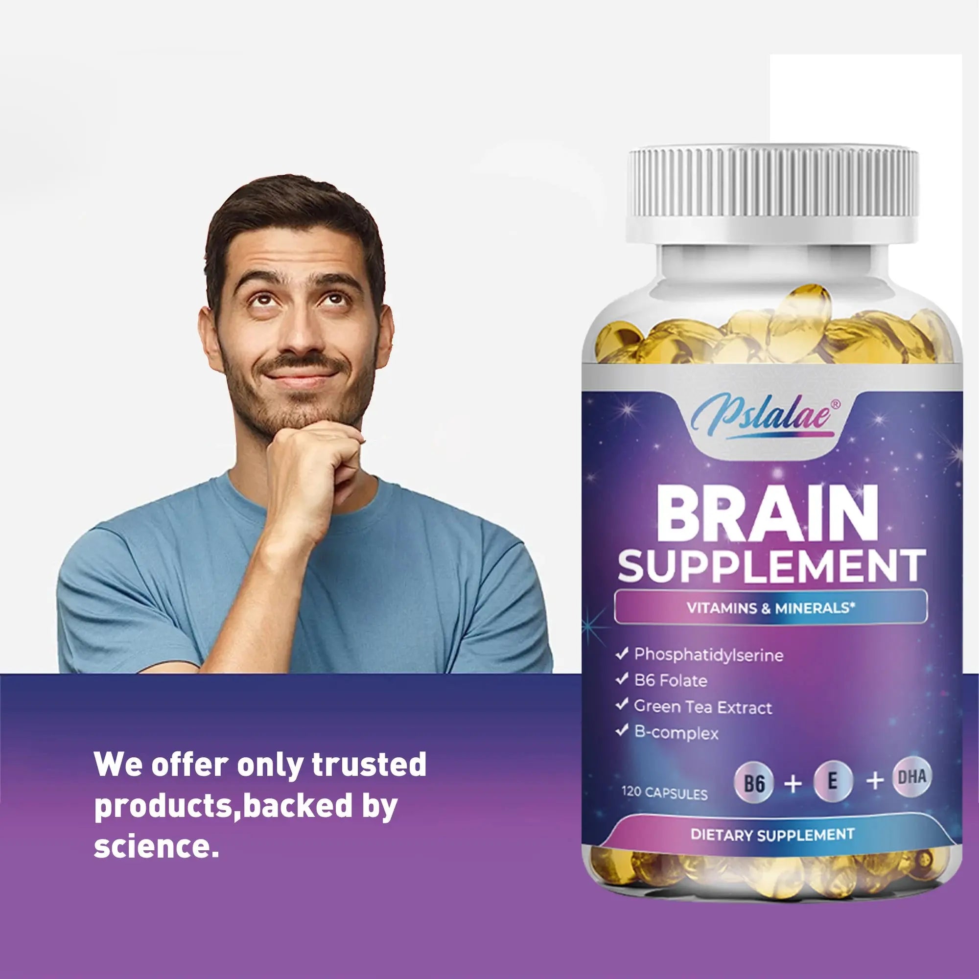 Brain Supplement - Boosts Brain Function, Helps Improve Memory, Intelligence and Concentration - 120 Capsules Nova Trendz