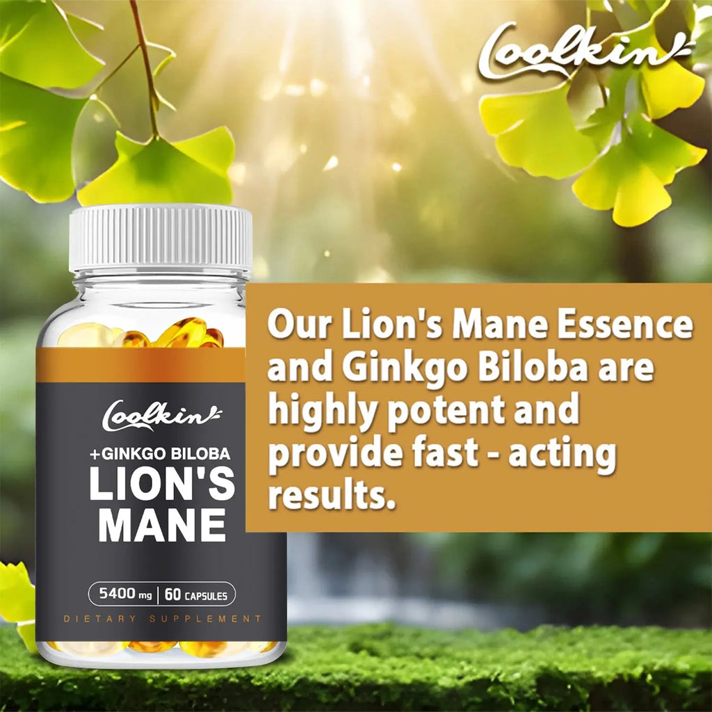 Lion's Mane Mushroom - Enhance Brain Function, Improve Memory & Cognition, Improve Mood, and Sleep Health - 60 Capsules Nova Trendz