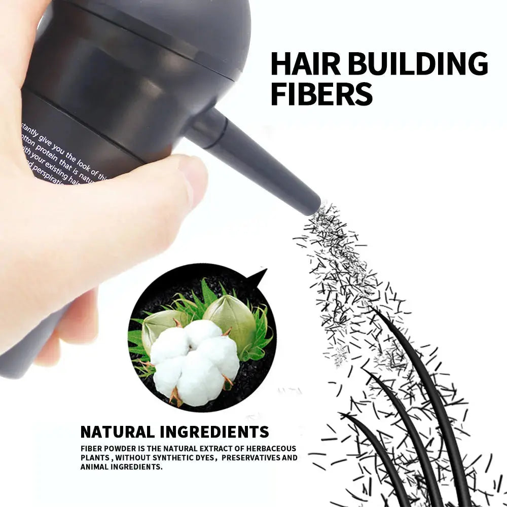 "BUNEE Hair Fiber Set 15g: Men's natural hair-dense fibers for balding areas, fills part lines, includes 15g fiber powder