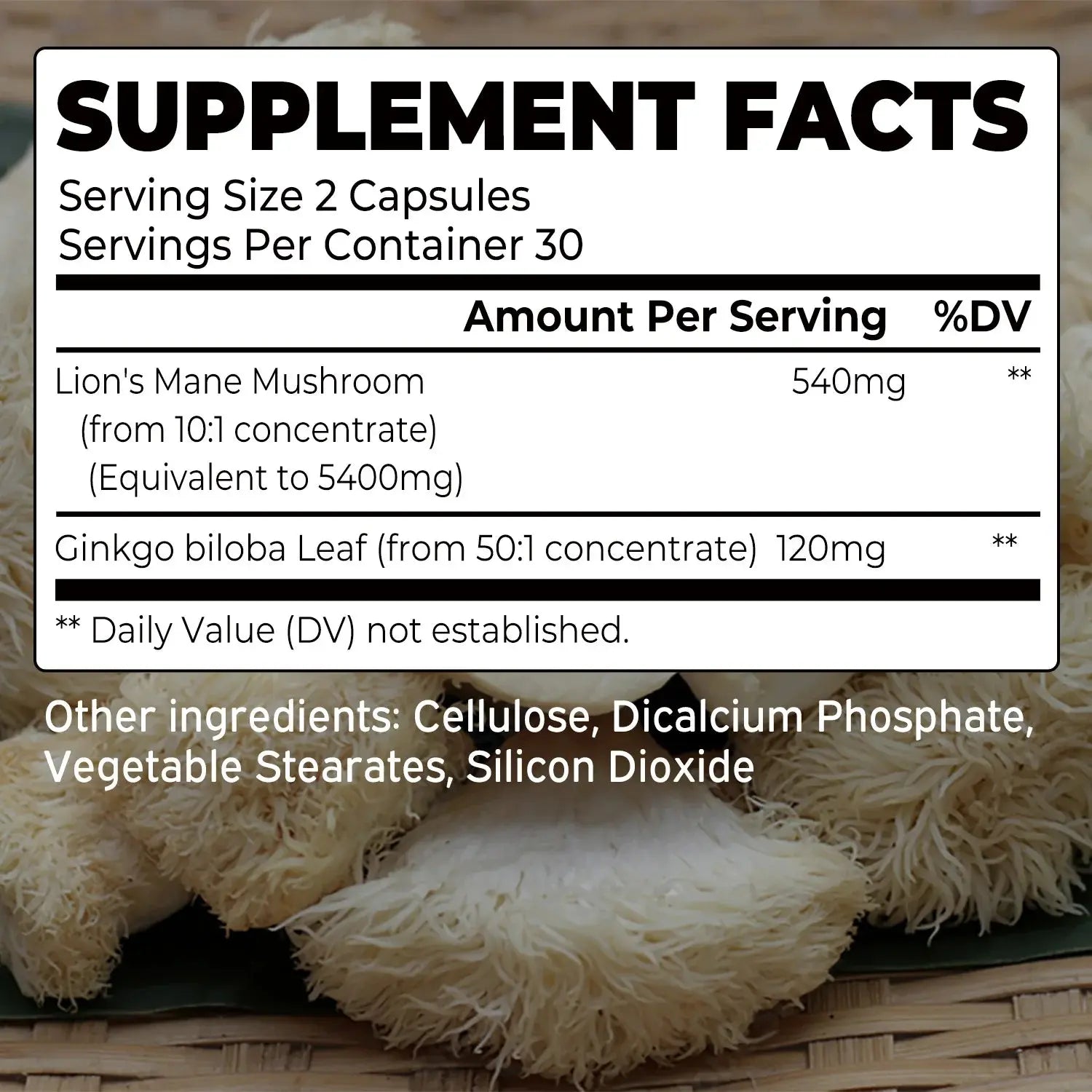 Lion's Mane Mushroom - Enhance Brain Function, Improve Memory & Cognition, Improve Mood, and Sleep Health - 60 Capsules Nova Trendz