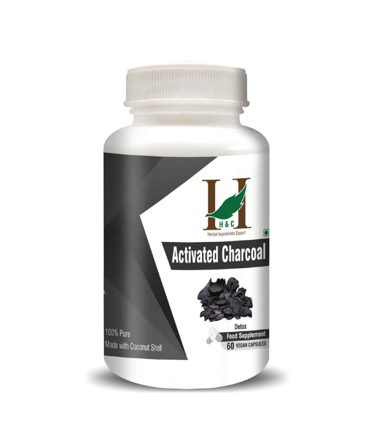 H&C Activated Charcoal Capsules for Natural Detox, Digestion & Bloating Relief