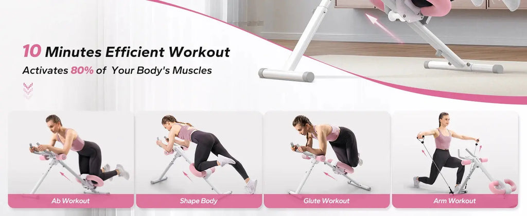 MERACH Ab Machine Adjustable Trainer Workout Foldable Knee Protection Abdominal Exercise Machine Core Ab Exercise System Trainer Nova Trendz