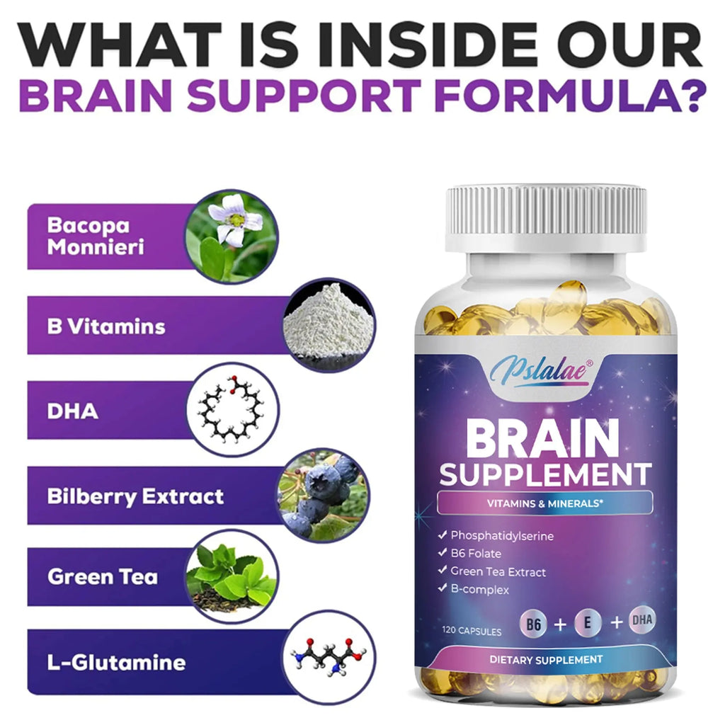 Brain Supplement - Boosts Brain Function, Helps Improve Memory, Intelligence and Concentration - 120 Capsules Nova Trendz
